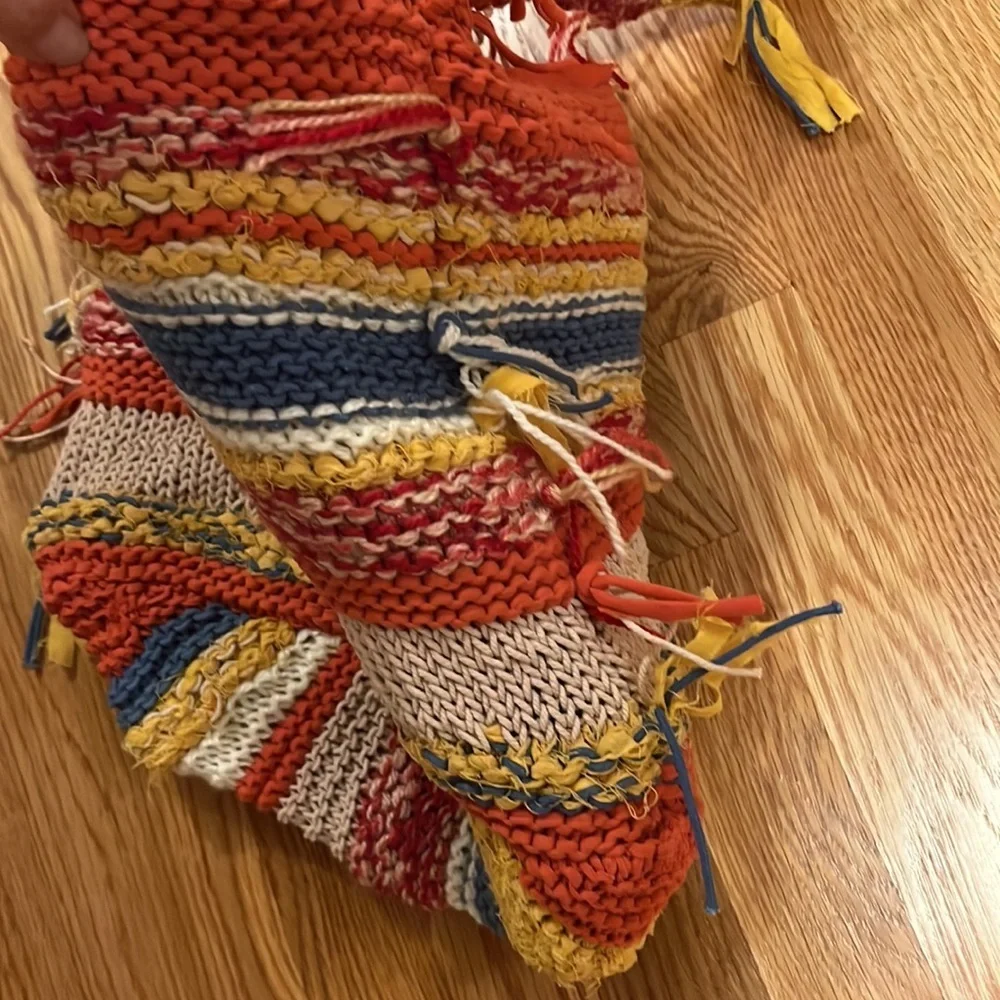 NWT Free People Northbound Hobo Bag Cotton Crochet Multicolor Shoulder Bag Tote